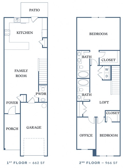 a floor plan of a two story house with a garage a kitchen and a living room